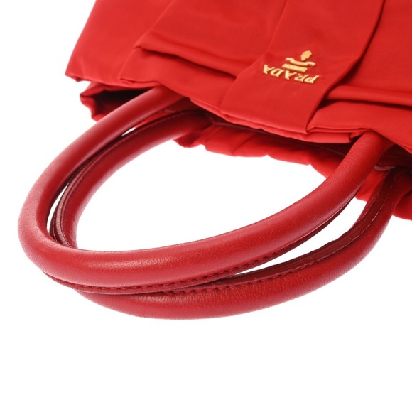 PRADA Rion Red Bow Handbag - Picture 3 of 10